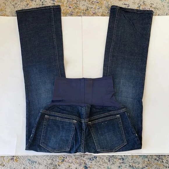 GAP Maternity Flare Jeans Dark Wash Belly Panel women’s maternity Size 4 NWOT - Picture 7 of 10